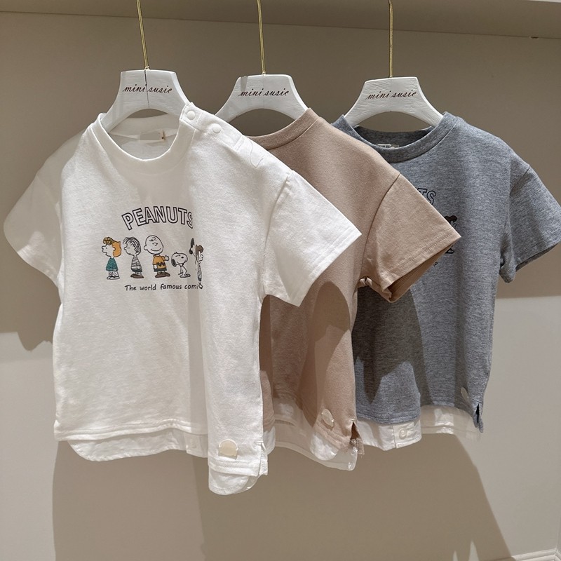 80-120日系男女童三色卡通一家拼接下摆短袖T恤,童装/婴儿装/亲子装,T恤,淘宝优惠券,粉丝福利购,淘宝优惠卷