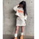 135 松紧腰毛圈半身裙 155韩系潮童BJ中大童桔色字母连帽套头卫衣