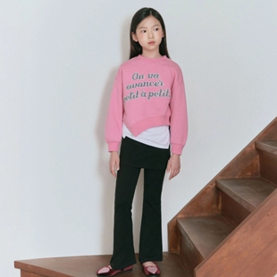 喇叭长裤 自留110 155韩系高端女童假两件弹力薄款