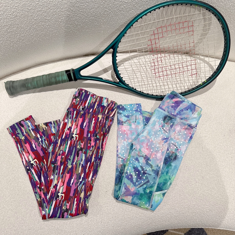 4-11亲子款两色印花瑜伽裤运动裤