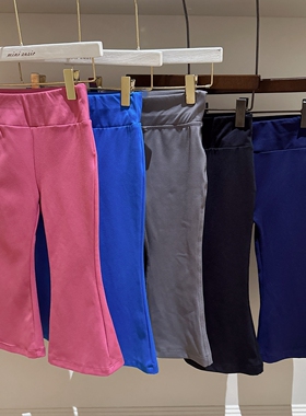 自留2-16出口女童高弹宽腰喇叭瑜伽裤运动裤