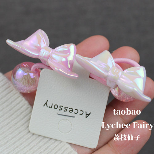 高品质彩色蝴蝶结发绳女孩大发圈儿童头绳丸子头马尾橡皮筋绕绕扎