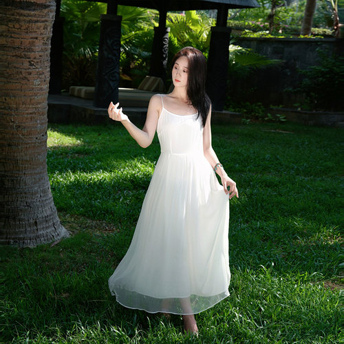 连衣裙复古文艺宽松内搭打底吊带