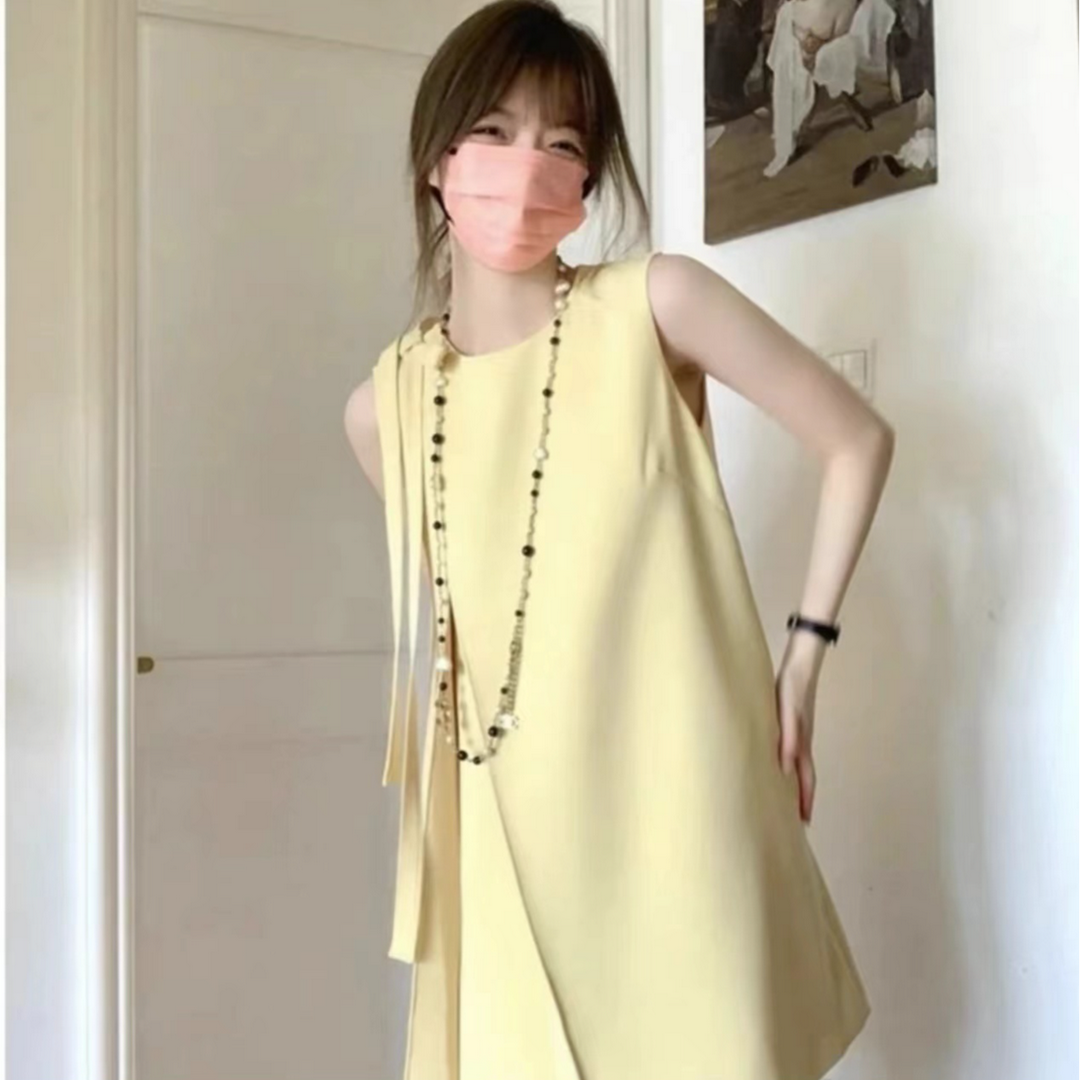 气质蝴蝶结短裙设计感优雅连衣裙女2024年新款法式轻奢高定夏装女