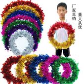 圆形亮丝硬圈幼儿早操学校运动会开幕式 手持道具舞蹈钢丝花环定做