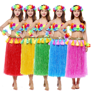 草裙舞套装夏威夷草裙厂家直销肚皮舞服装套装草裙加厚6件套