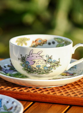 日本Noritake则武吉卜力totoro宫崎骏龙猫骨瓷红茶咖啡杯碟礼盒装