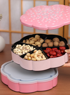 日本HAKOYA山中漆器红色双层分格结婚送礼喜庆干果盒密封糖果盒