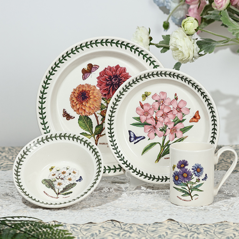 英国Portmeirion波特美林花草园系列餐盘餐碗马克杯单人餐具套装