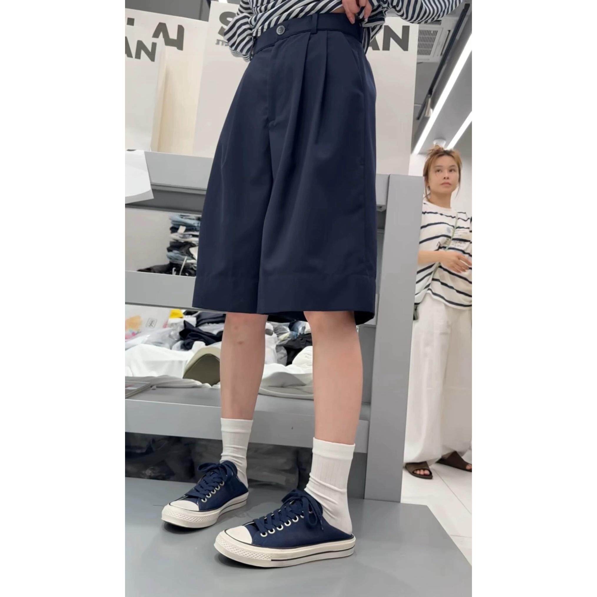 诗歌兰女装2025夏款 58084潮流个性时髦简约后松紧腰休闲中裤
