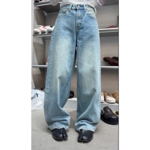 潮流休闲直筒磨破牛仔裤 诗歌兰裤 1简约慵懒美式 18063 子2026春款