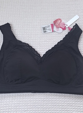 品牌撤柜内衣L34/75B杯黑色乳胶后扣中薄杯无钢圈文胸美背运动