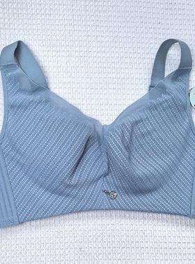 尾货不退换内衣无钢圈文胸深V全包80B四排扣蓝色四排扣薄款透气孔