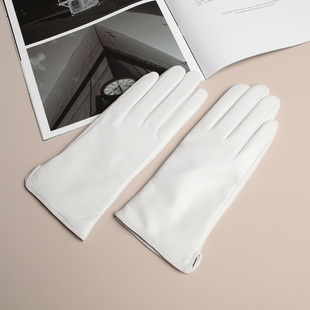 西班牙进口清水小山羊皮真皮手套女士修手秋冬四季保暖加绒羊毛里