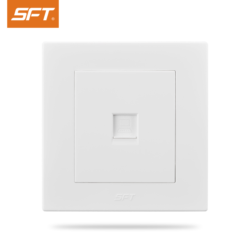 SFT史福特S1雅居白一位电脑开关插座面板网线网络插座单口信息插