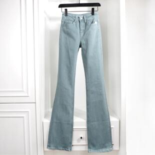 2025新款高腰显瘦女弹力纯棉修身加长拖地小微喇牛仔裤直筒裤