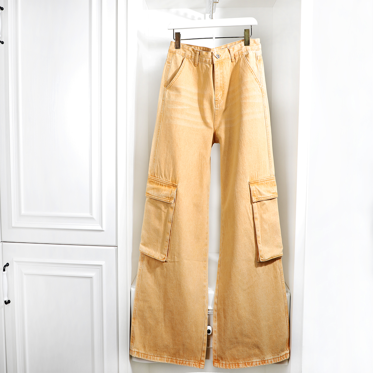 2025春季新款浅色工装牛仔裤