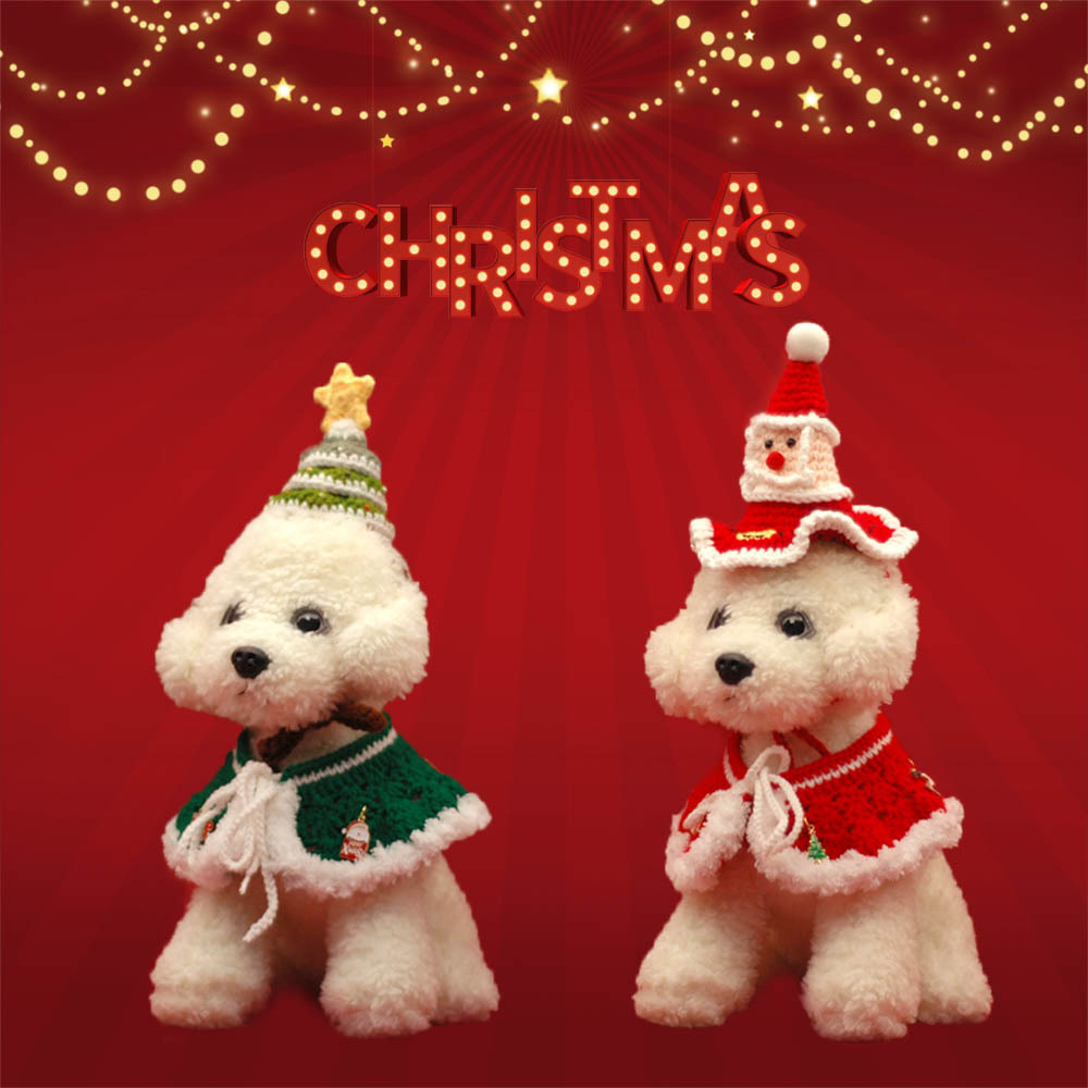 圣诞节针织围脖披肩猫狗