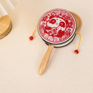虎嗷喵拨浪鼓国风国潮创意设计感儿童回忆送礼物东来也联名款 非遗