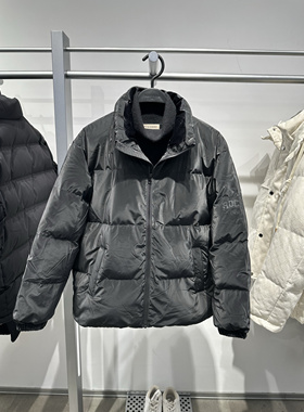 BBACE4119 太平鸟男装2024冬新款黑色立领加厚鸭绒羽绒服保暖外套