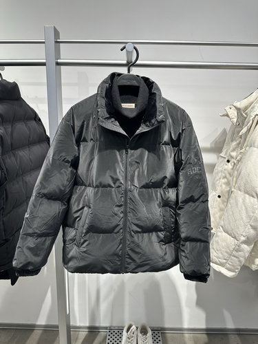 BBACE4119 太平鸟男装2024冬新款黑色立领加厚鸭绒羽绒服保暖外套