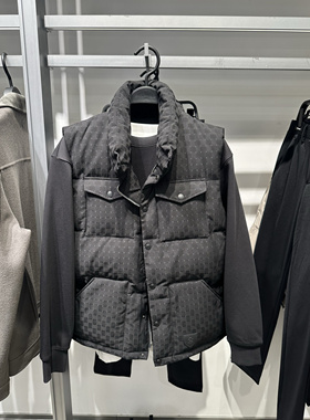 B1AGE4290 太平鸟男装2024年黑色冬季新款时尚休闲羽绒马甲背心