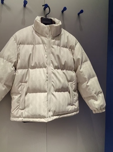 新款 冬季 米色加厚宽松休闲保暖PU羽绒服外套 太平鸟男装 B1ACE4305