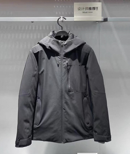 新款 冬季 黑色合体连帽休闲保暖羽绒服外套潮 太平鸟男装 B1ACE4201