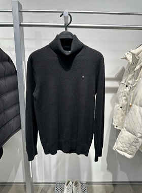 B1EGD4Y14 太平鸟男装冬季新款黑色修身100%山羊绒高领毛衣打底衫
