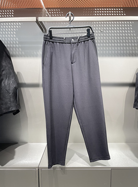 B1GBE3234 太平鸟男装2024年秋季新款时尚休闲蓝黑色锥形休闲裤潮