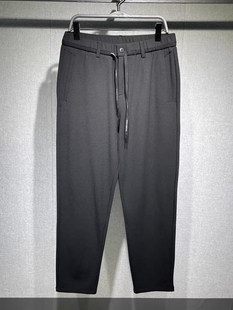 B2GBE4189 太平鸟男装2024冬季新款黑色时尚系带宽松锥形休闲裤潮