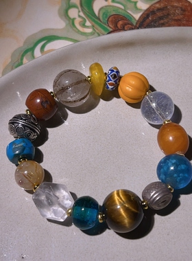 原创藏饰天然水晶手链女款单圈手串送女友闺蜜生日礼物文艺多宝