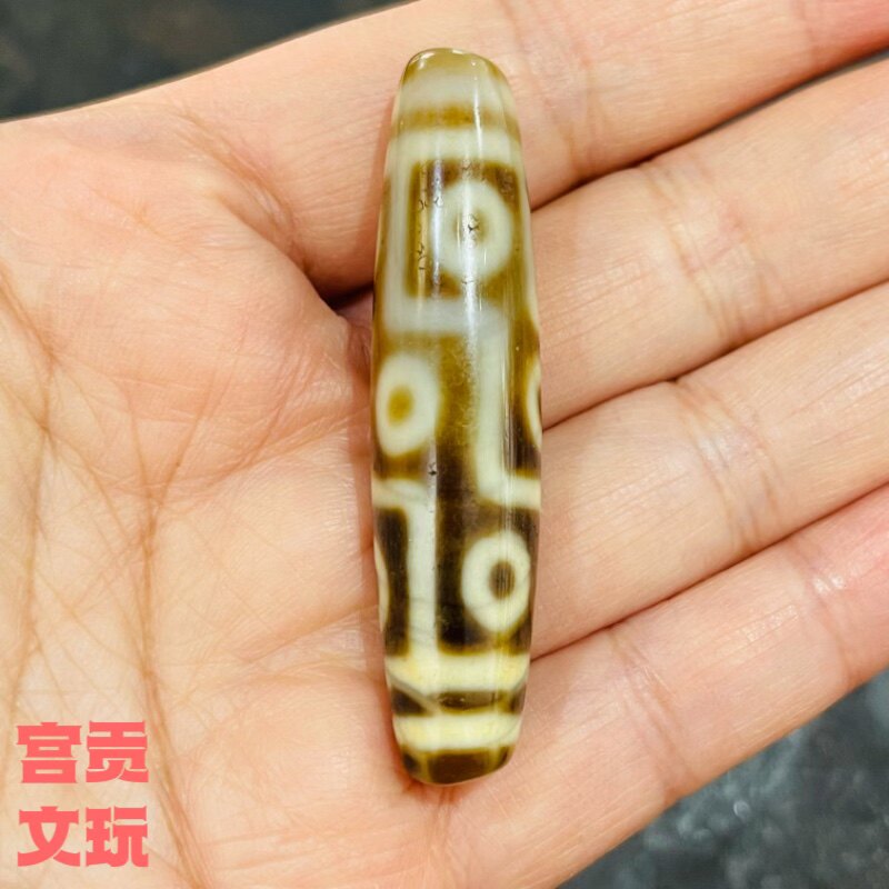 宫贡文玩藏传藏式大尺寸九眼天珠项链仅一枚