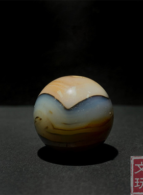 藏传清代蓝色缠丝玛瑙