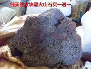 纯天然黑色大块火山岩石水族箱造景假山乌龟晒台爬行鱼缸专用园艺