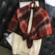 拼色格纹WOOL100%澳洲羊毛围巾女格子三角巾百搭装 韩版 冬季 饰披肩