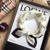 真丝丝巾桑蚕丝装 53cm小方巾女百搭经典 小马薄款 饰围巾网红小领巾