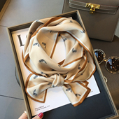 百搭宫廷风小马真丝飘带装 春季 韩版 饰围巾小领巾桑蚕丝长条丝巾女