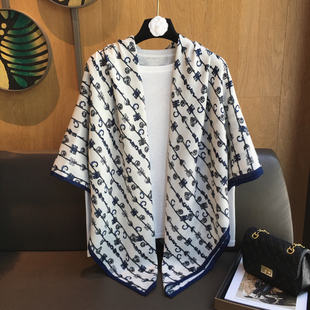 夏季新款凯旋门项链130cm大方巾棉麻围巾女空调保暖旅游防晒披肩