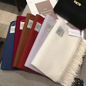 经典 纯色羊绒围巾百搭纯色WOOL100%澳洲羊毛围巾披肩两用保暖围脖