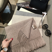 经典 纯色羊绒围巾披肩两用双面保暖围脖男WOOL100%澳洲羊毛围巾女