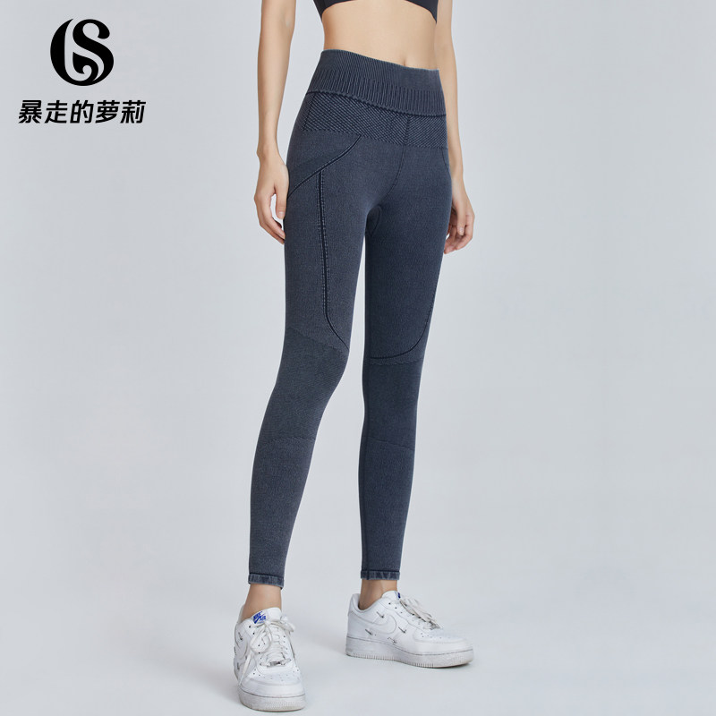 暴走的萝莉瑜伽裤2025新款外穿女提臀收腹紧身健身裤薄款九分裤