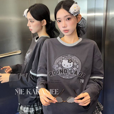 ME KAKAMEE-秋季新品长袖T恤(配kitty发夹)9631