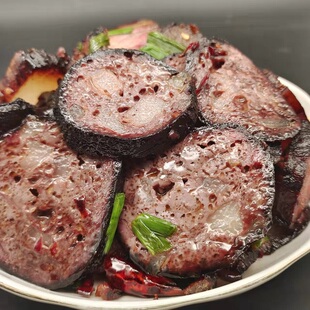 猪血丸子邵阳特产武冈柴火烟熏血粑湖南血豆腐自制手工邱记