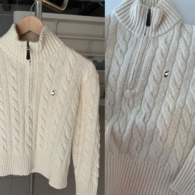 正货就是不一样 意大利进口纱线半拉链绞花绵羊毛针织毛衣毛衫