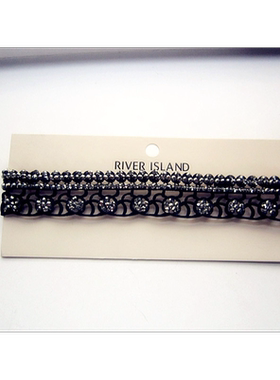 蕾丝钻choker短项链暗黑哥特女王