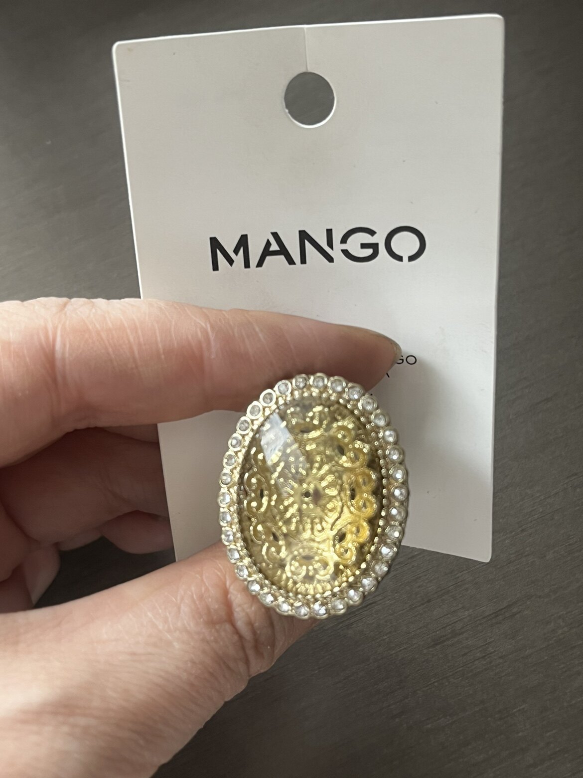 大弹力戒指mango轻奢宫廷复古女