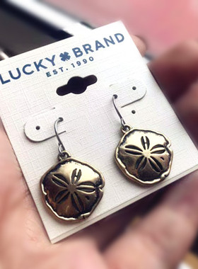 打标耳环luckybrand美国复古女