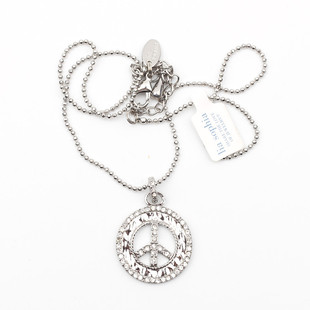 尖货捡漏欧美回流少量打标带牌精美质感镀银闪钻反战短项链锁骨链