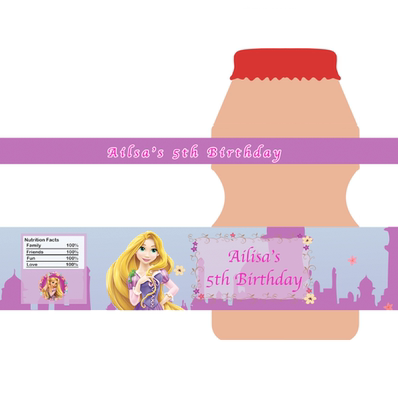 女孩生日会装饰饮料贴纸定制